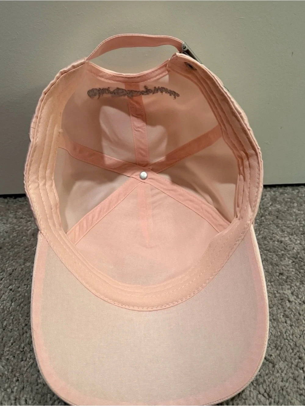 Disney Castle Pale Pink Satin Cap with Silver Accents